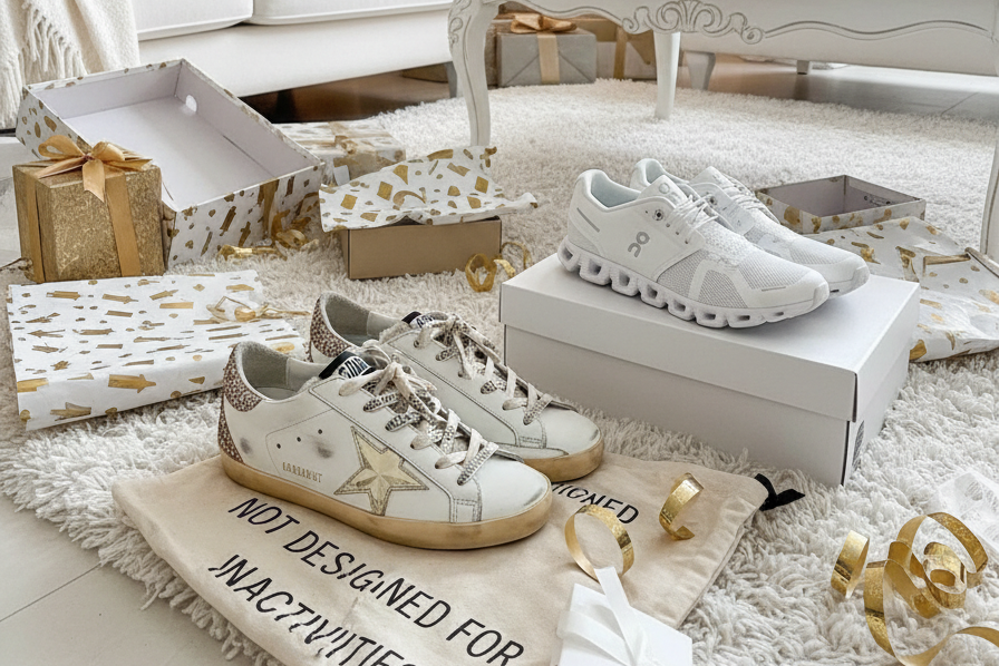 Christmas sneakers unboxing scene